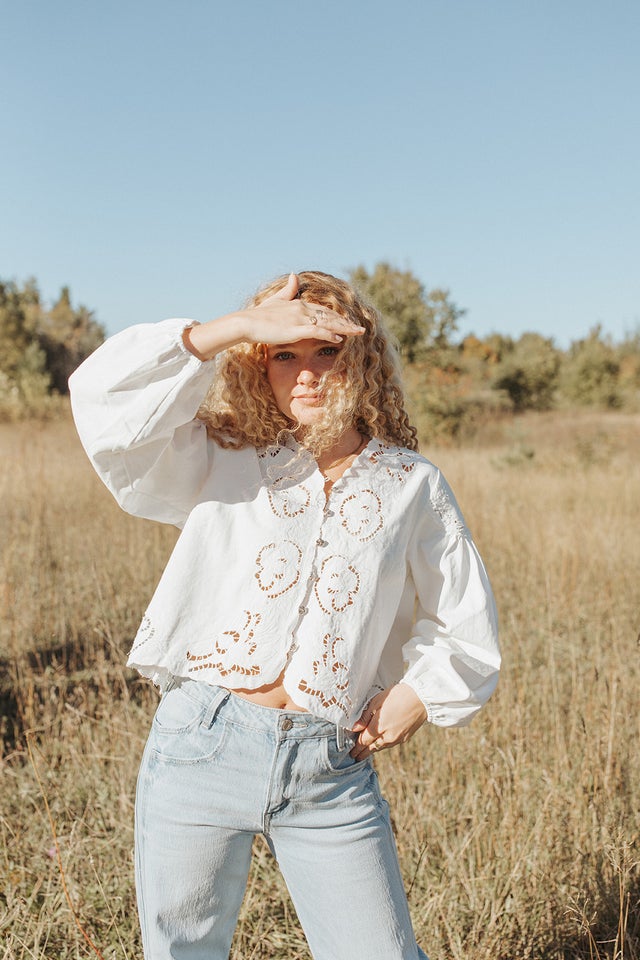 〈GOOD GRIEF!〉SHEER GATHER COTTON SHIRT GOOD GRIEF!〉SHEER GATHER COTTON SHIRT